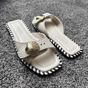 Farm Rio Shell Detail Beach Sandal Slipper Sz 6